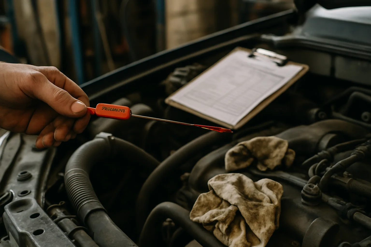 Engine fluid maintenance check